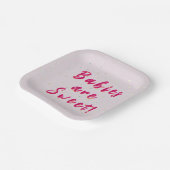 Winter Baby Sprinkle | Rosa Schneeflocken Pappteller (Gewinkelt)