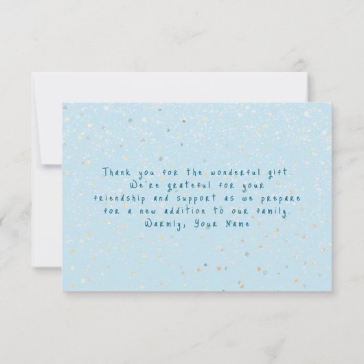 Winter Baby Sprinkle | Schneefall Dankeskarte (Rückseite)