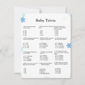 Winter baby trivia game Baby Dusche Card Einladung (Vorderseite)
