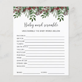 Winter Baby Word Scramble | Baby Showspiel