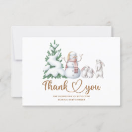 Winter Babydusche Dankeschön Karte