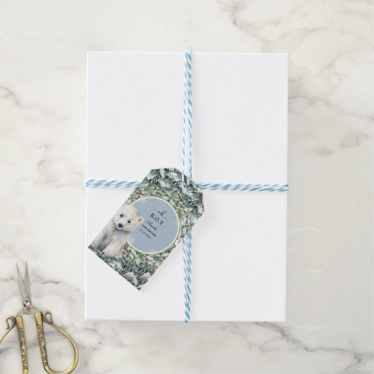 Winter Babydusche Einladungen Geschenkanhänger (Mit Garn)