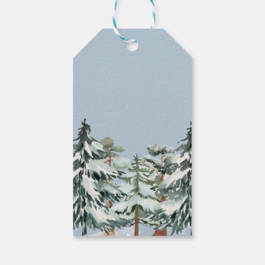 Winter Babydusche Einladungen Geschenkanhänger (Rückseite)