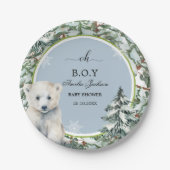 Winter Babydusche Einladungen Pappteller (Vorderseite)