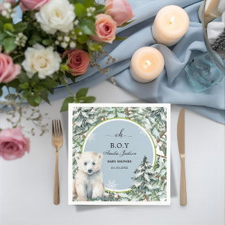 Winter Babydusche Einladungen Serviette