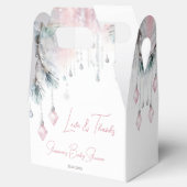 Winter Babydusche Pastellrosa Pinien Geschenkschachtel (Geöffnet)