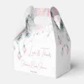 Winter Babydusche Pastellrosa Pinien Geschenkschachtel (Vorderseite)