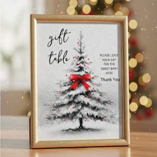 Winter-Babyparty-Geschenktisch-Schild – Bearbeitba Poster