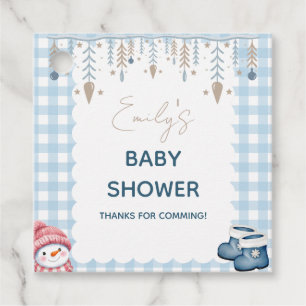 Winter-Babyparty-Mitgebs-Tags Schneemann Geschenkanhänger