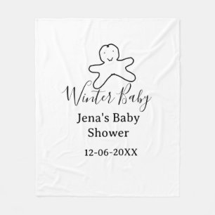 Winter-Babyshower-Keks schwarz gekritzelt handgeze Fleecedecke