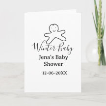 Winter-Babyshower-Keks schwarz Skizze handgezeichn