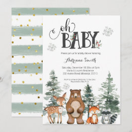 Winter-Babywald - Babydusche Einladung