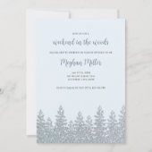 Winter Bachelorette Wochenende im Waldgebiet Einladung (Vorderseite)