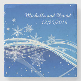 Winter Background Personalisiert Stone Untersetzer
