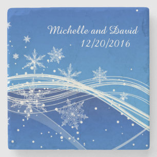 Winter Background Personalisiert Stone Untersetzer