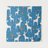 Winter background with deers ( seamless pattern)an wandteppich (Vorderseite)
