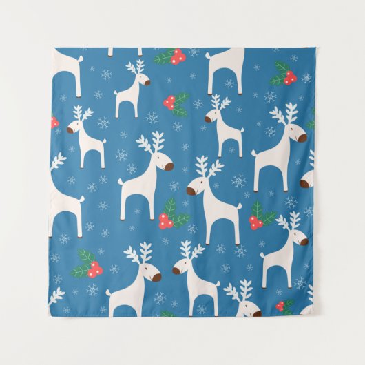 Winter background with deers ( seamless pattern)an wandteppich (Vorderseite)