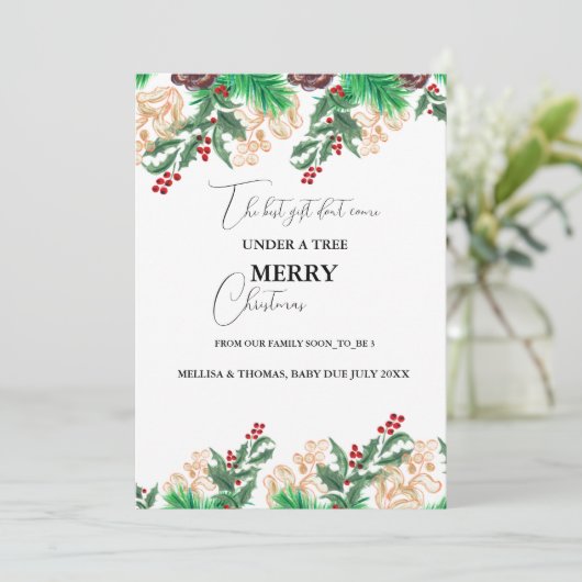 Winter Bald zu Eltern Schwangerschaftsankündigung Ankündigung (Stehend Vorderseite)