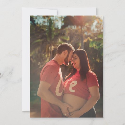 Winter Bald zu Eltern Schwangerschaftsankündigung Ankündigung (Rückseite)