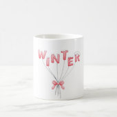 Winter Balloon Letters – Cute Snowy Design Kaffeetasse (Mittel)