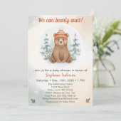 Winter-Bär-Babyshower Wald Neutral Einladung (Stehend Vorderseite)