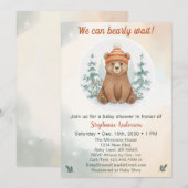 Winter-Bär-Babyshower Wald Neutral Einladung (Vorne/Hinten)