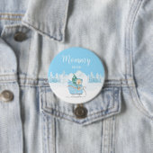Winter Bär Blau Schlitten werdende Mutti Button (Beispiel)