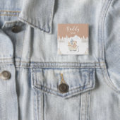 Winter Bär Braun Schlitten Papa wird es werden Button (Beispiel)