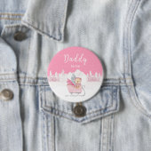 Winter Bär Rosa Schlitten Daddy bald Button (Beispiel)