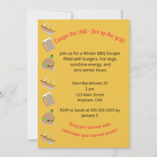 Winter Barbeque Invitation Einladung (Vorderseite)