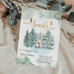 Winter Bären können Baby Shower kaum erwarten Einladung