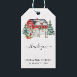 Winter Barn Christmas Danke Geschenkanhänger<br><div class="desc">Dieses Design kann in dem Bereich personalisiert werden, der durch das Ändern des Fotos und/oder Textes zur Verfügung gestellt wird. Sie können auch angepasst werden, indem Sie auf Vorlage personalisieren klicken und dann auf die Schaltfläche klicken, um weitere Optionen anzupassen, um die Hintergrundfarbe zu löschen oder zu ändern, Text hinzuzufügen,...</div>