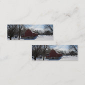 Winter Barn Mini Lesezeichen Visitenkarte (Vorne/Hinten)