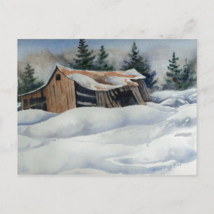 "Winter Barn" - Postkarte für Landstraßen