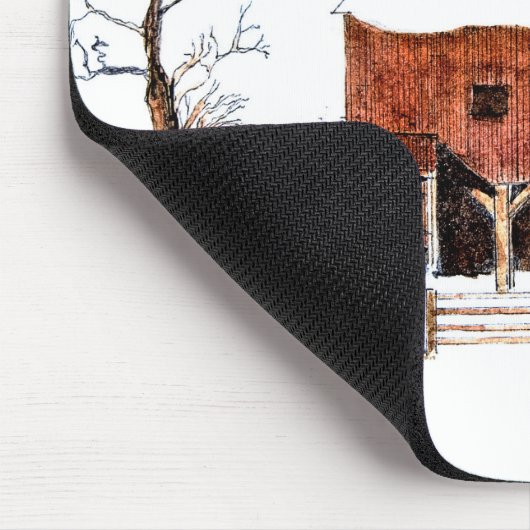 Winter Barn Sketch Maus Pad Mousepad (Ecke)