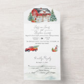 Winter Barn Weihnachtsschnee All In One Einladung (Innen Boden)