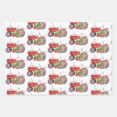 Winter-Barnbahn & LKW Trio Geschenkpapier Set (Vorderseite 3)