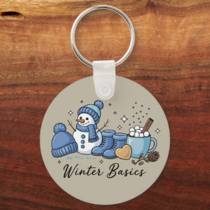 Winter-Basics-Schneemann-Weihnachten-Wetter-Gemütl Schlüsselanhänger