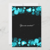 Winter Bat Mitzvah Türkis Snowflakes Einladung (Rückseite)