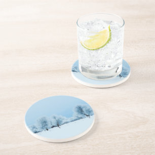 Winter-Bauernhof Getränkeuntersetzer