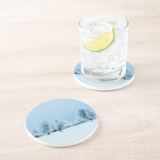 Winter-Bauernhof Getränkeuntersetzer (Seite)