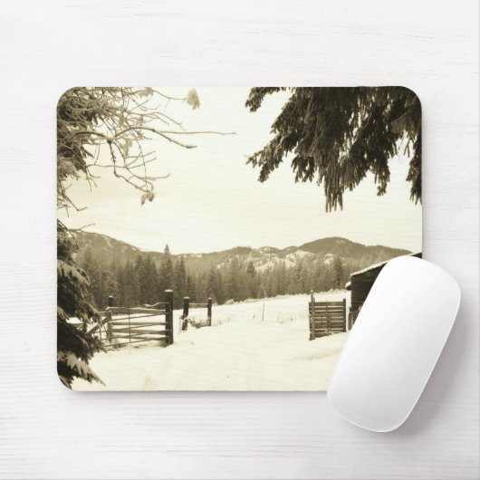 Winter-Bauernhof in Washington durch djoneill Mousepad (Mit Mouse)