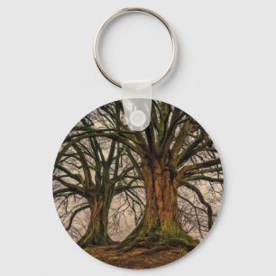 Winter-Baum-abstraktes Muster Schlüsselanhänger