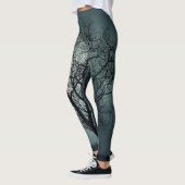 Winter-Baum-Leggings-dunkles aquamarines mit Leggings (Links)