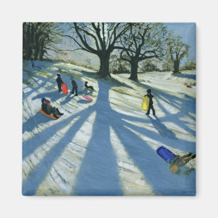 Winter-Baum-Schnee Sledgers Calke Abtei Derby Magnet