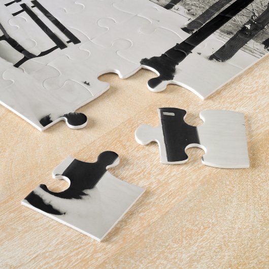 Winter-Bäume bedeckt im Schnee Puzzle (Seite)