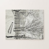 Winter-Bäume bedeckt im Schnee Puzzle (Horizontal)