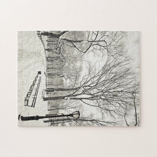 Winter-Bäume bedeckt im Schnee Puzzle (Horizontal)