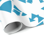 Winter-Bäume Dreiecke geometrisches blaues Geschen Geschenkpapier (Rolleneckpunkt)