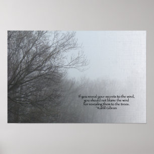 Winter-Bäume im Nebel - Khalil Gibran Zitat Poster